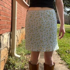 Light Blue Floral A-Line Skirt